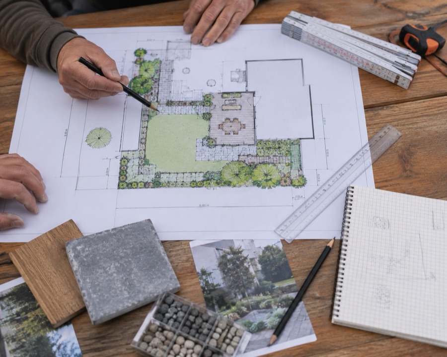 Strukturierte Gartenplanung für Außenflächen
